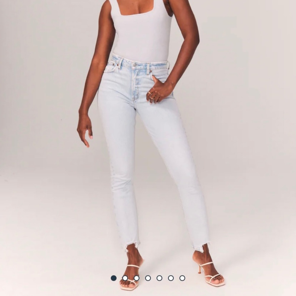 A&F curve love high rise mom jeans